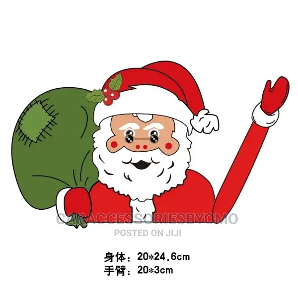 Christmas Waving Santa Claus Snowmen Tags Decals Car Window