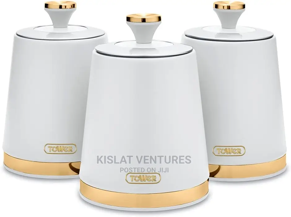 Tower Cavaletto Tea Coffee Sugar Storage Set - White
