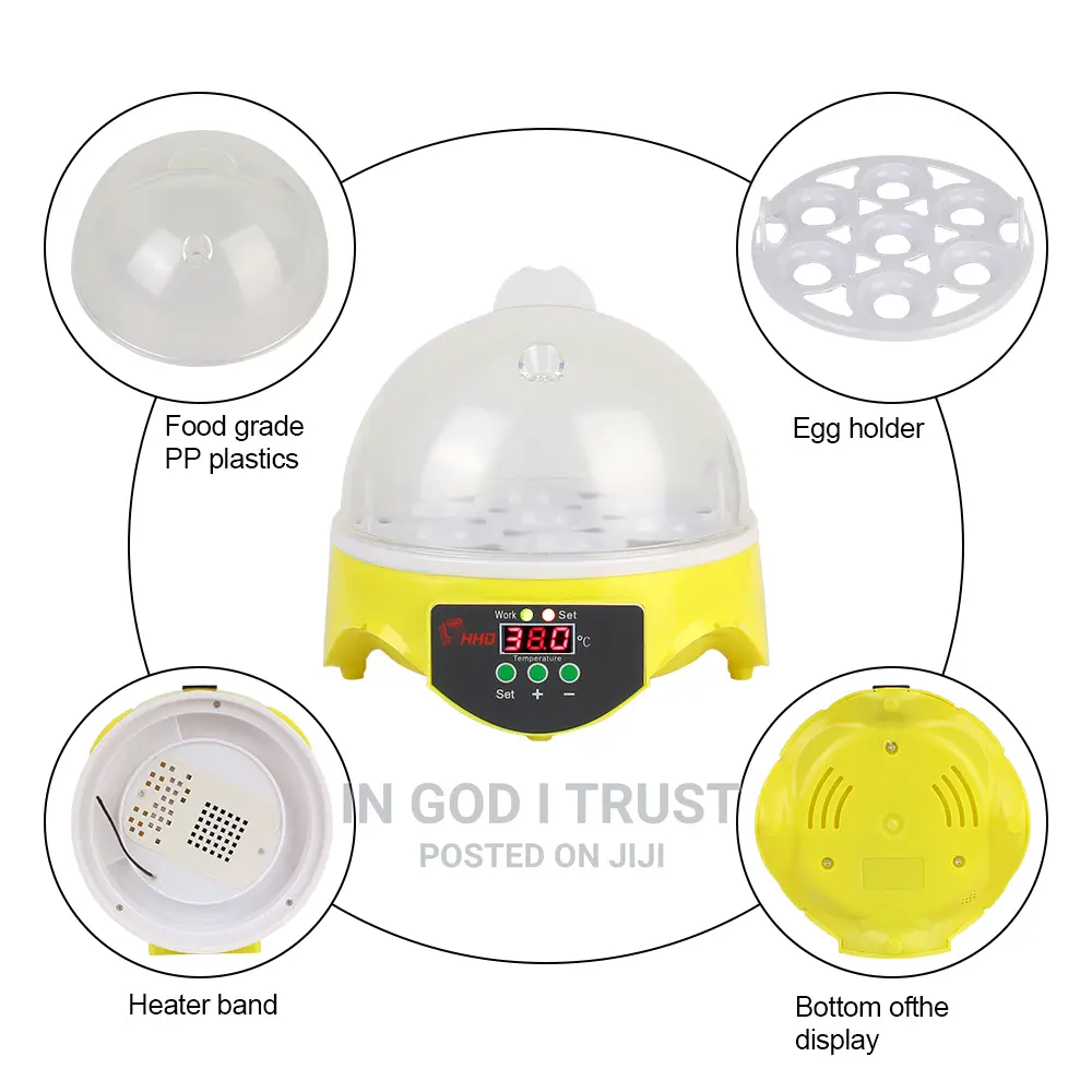 Adjustable Digital Temperature 7 Egg Poultry Incubator