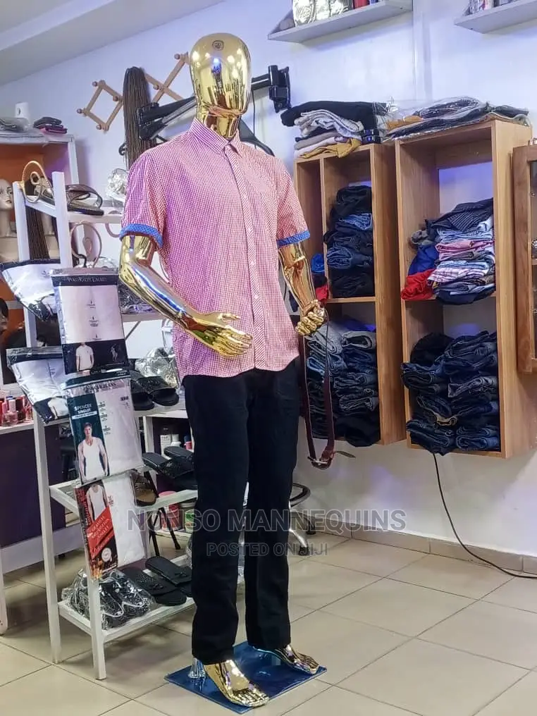 Full Gold Chrome Male Egg Face Mannequin/Dummy