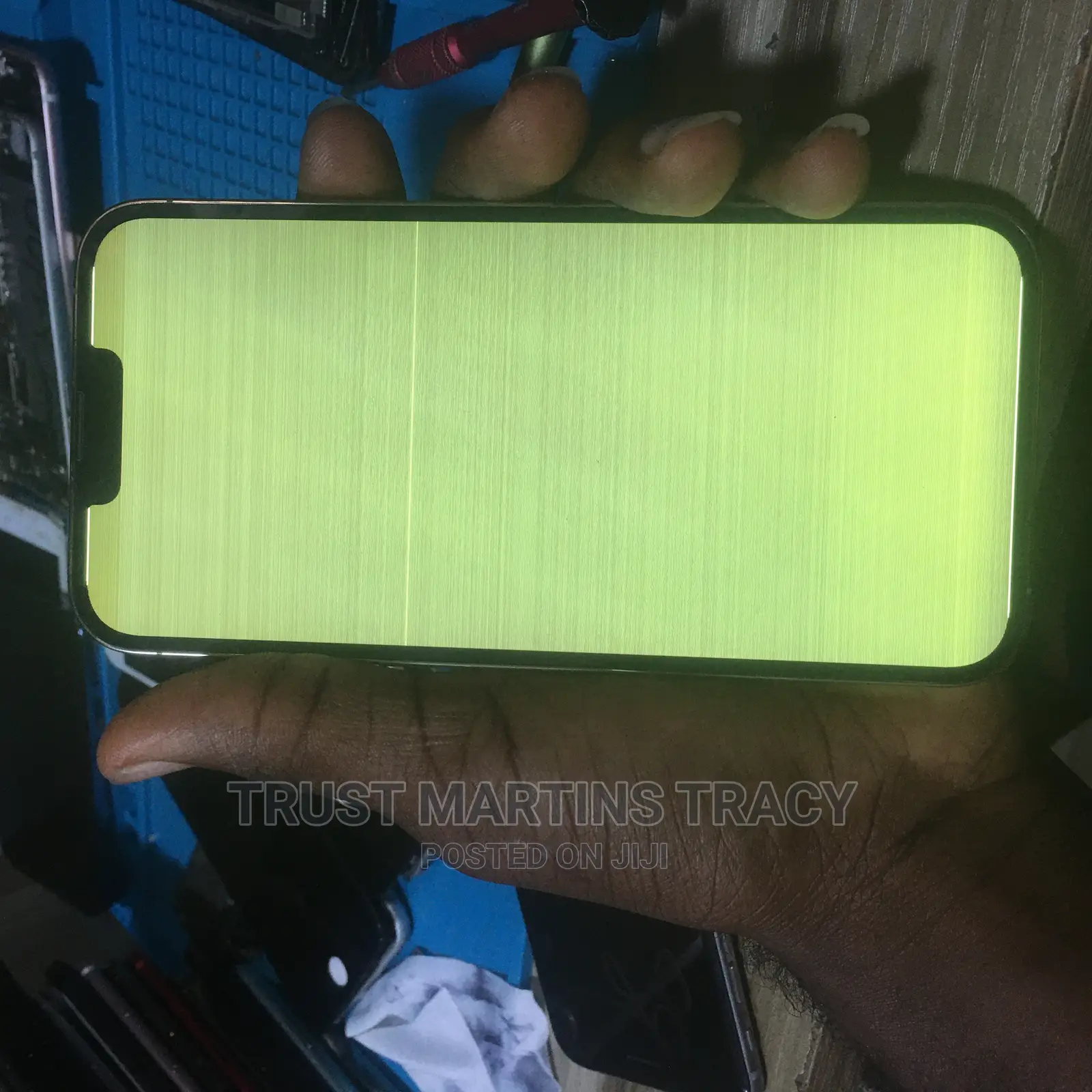13promax Screen Displaying White Green Yellow