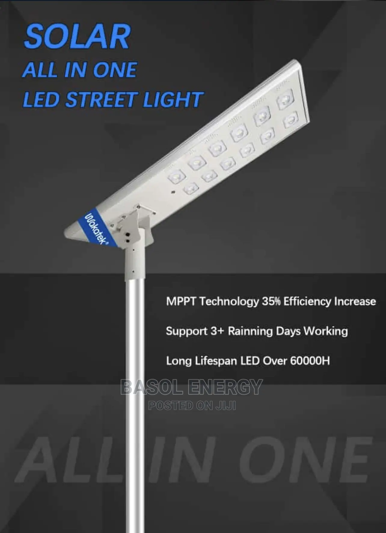100w Wakatek Solar Street Light With Free Delivery To Your Locations