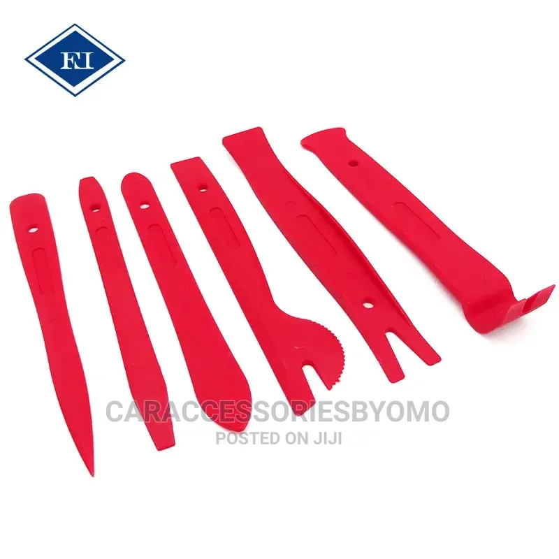 6 PCS Trim Removal Pry Tool With Car Retainer Clips Red