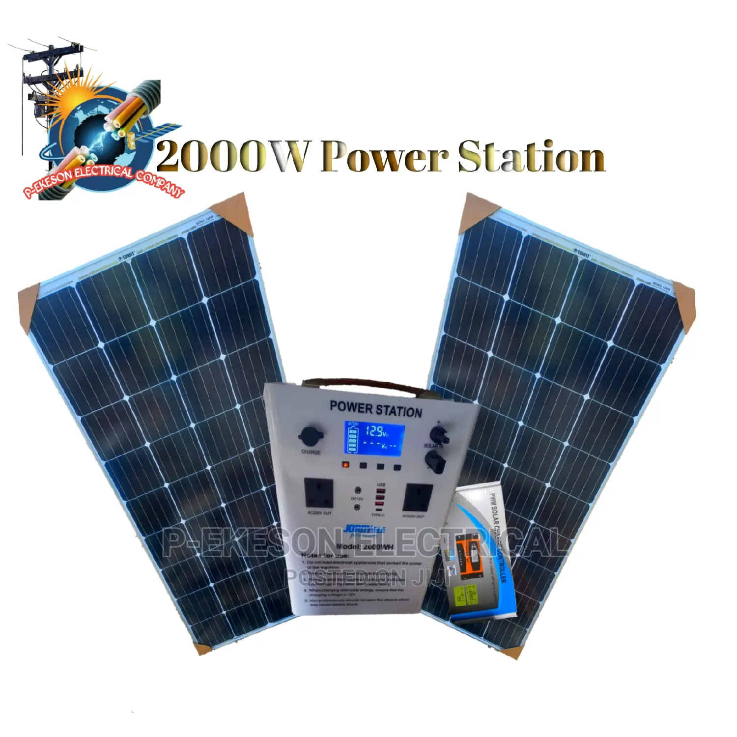 2000w Solar Lithium Power Station With 400watts Mono Panel