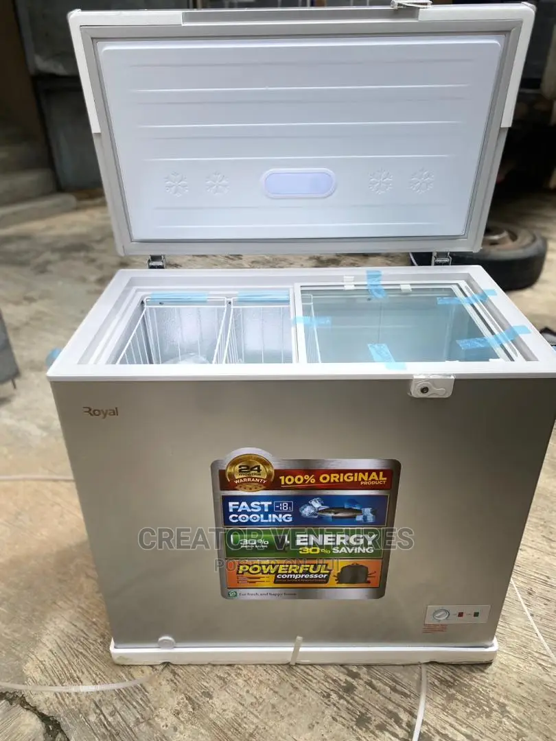 ROYAL DEEP FREEZER 200lrts, Anti-Rust Body Slide Glass