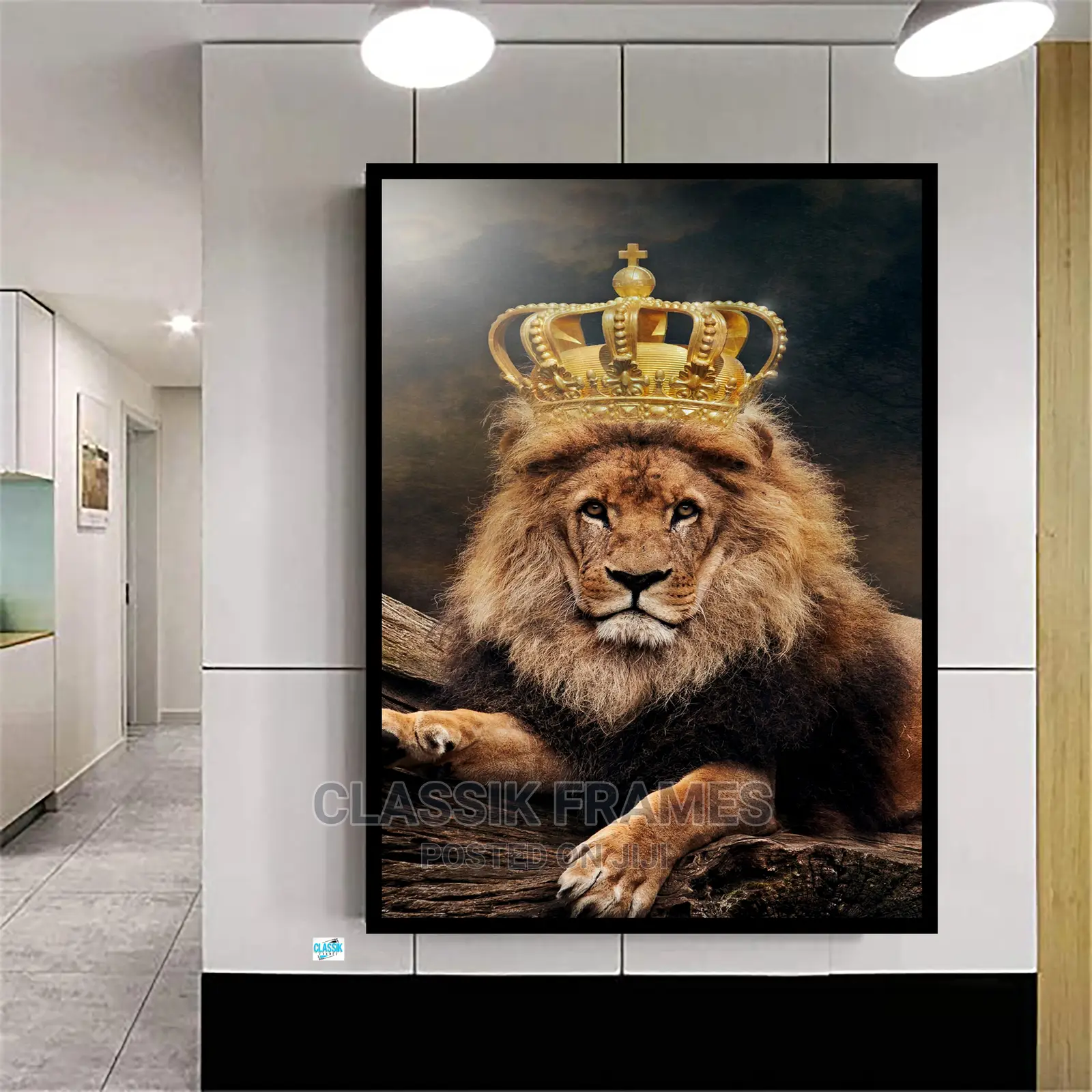 HD Framed Lion Picture Painting Wall Art