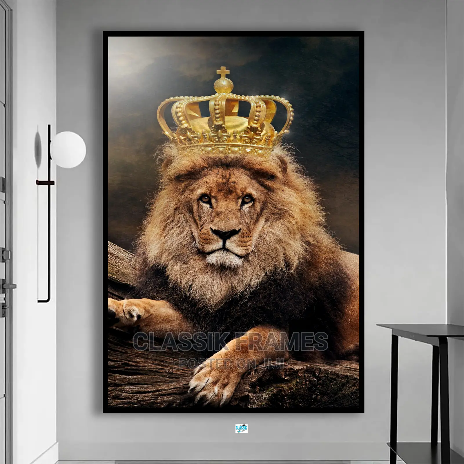HD Framed Lion Picture Painting Wall Art