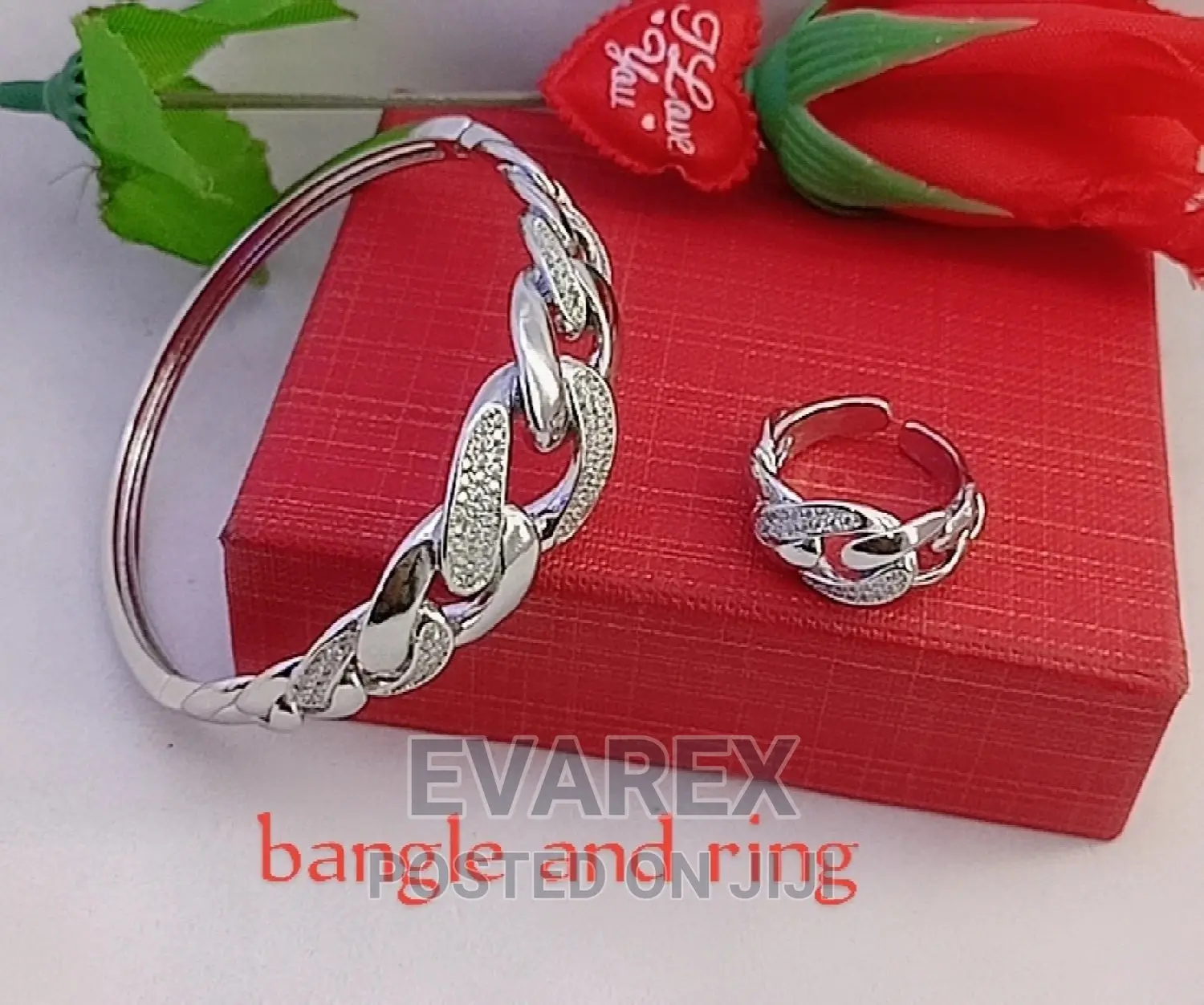 Non Tarnish Silver Bangle and Ring