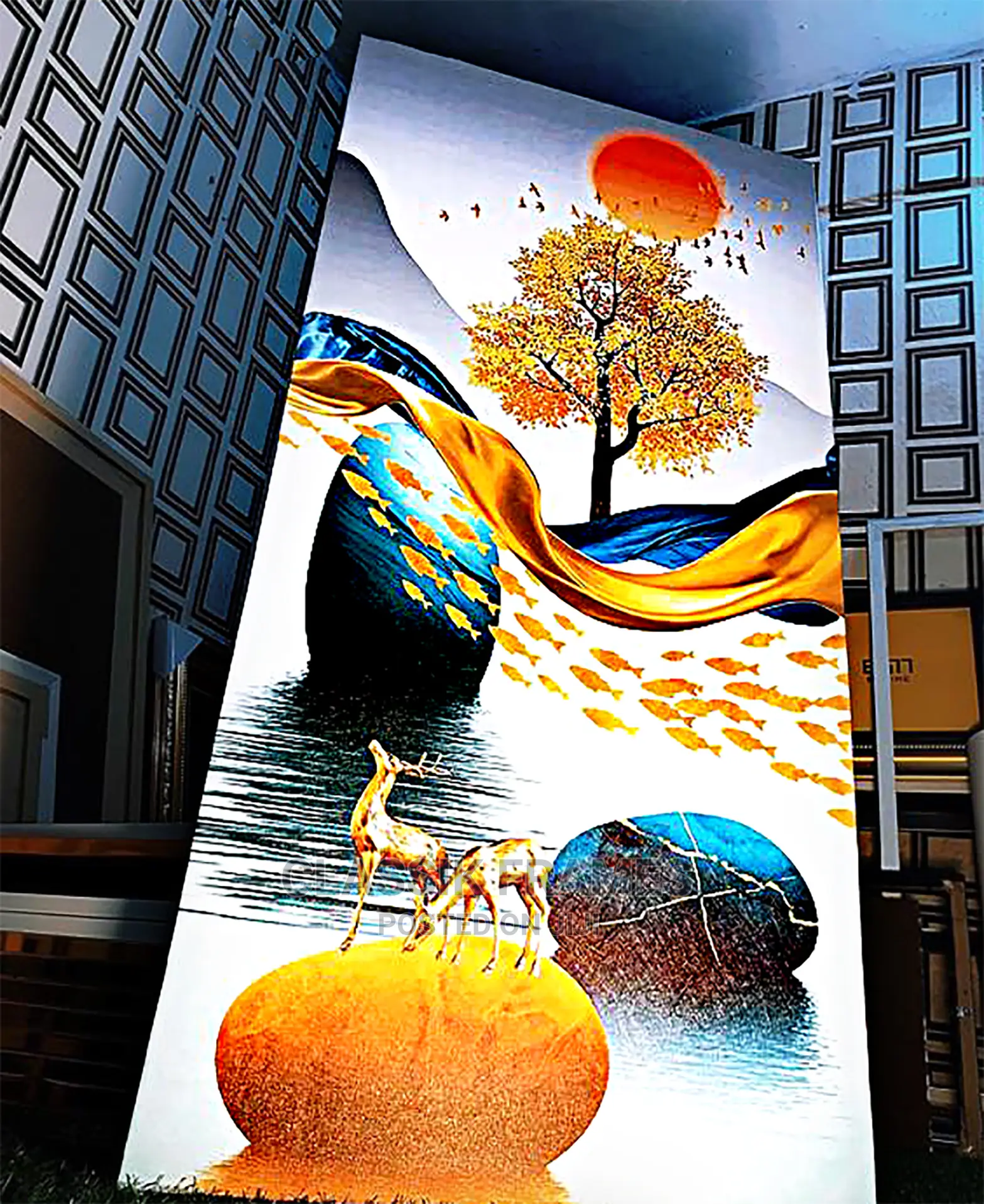 Hd Lake Side Abstract Digital Picture Painting