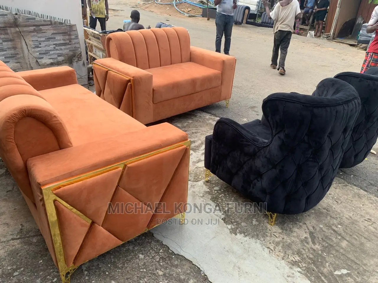 Luxury 7 Seater Living Room Fabric Made Royal Sofa Chair.