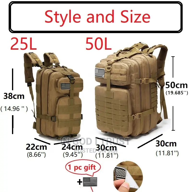 50L Waterproof Trekking Fishing Hunting Bag Backpack