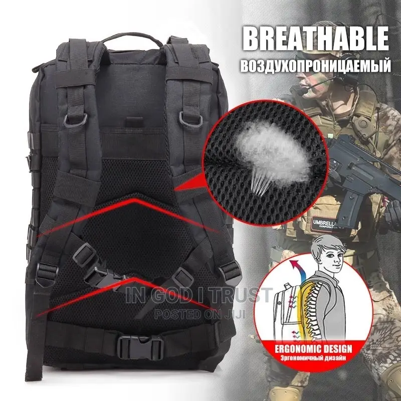 50L Waterproof Trekking Fishing Hunting Bag Backpack