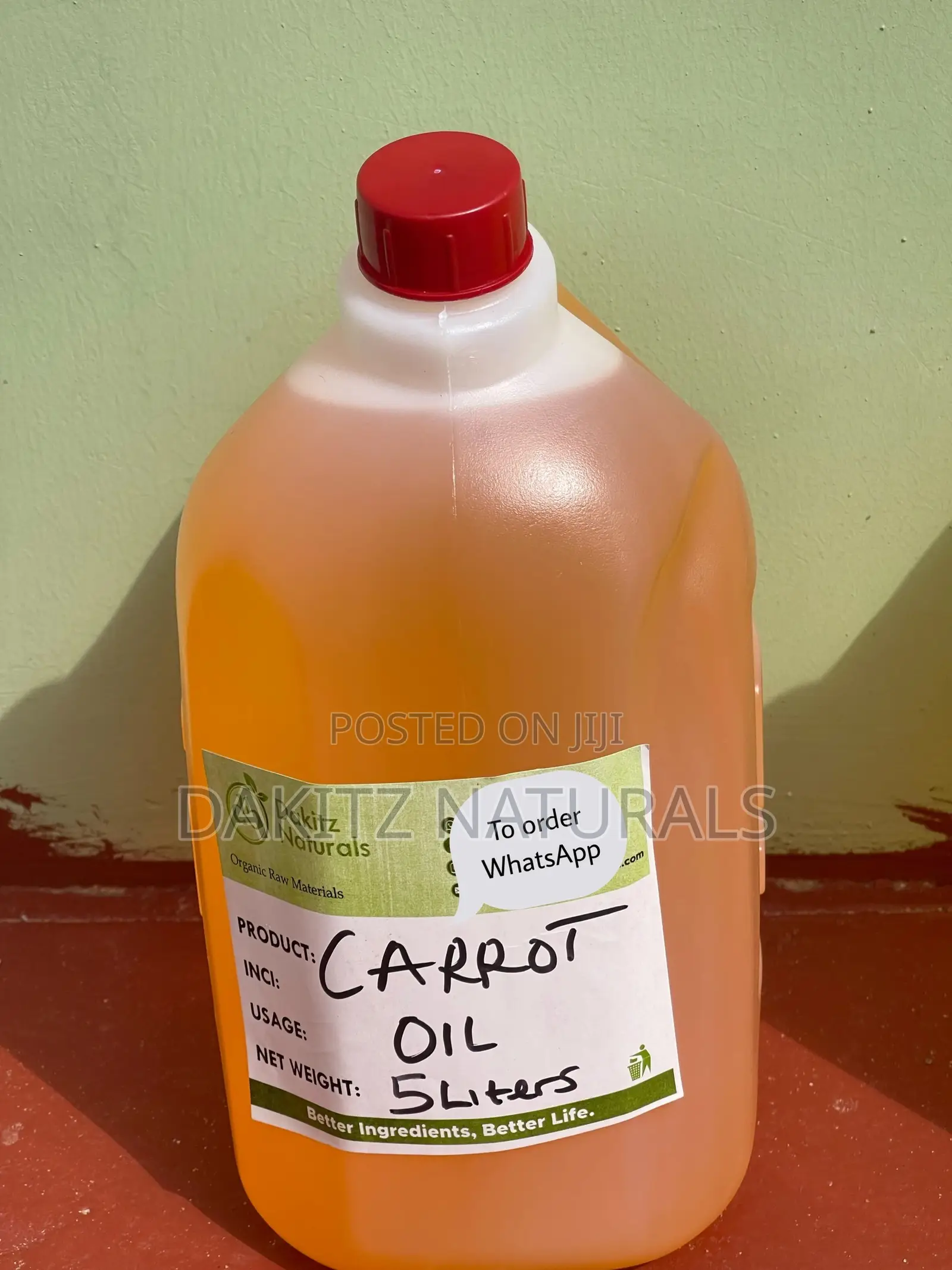 Carrot Oil Unrefined Coldpressed Carrot Oil 5liters