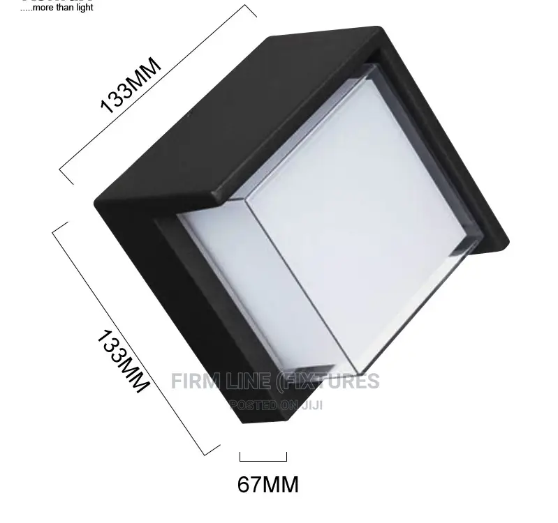 Outdoor Square Aluminum 12W LED Wall Light
