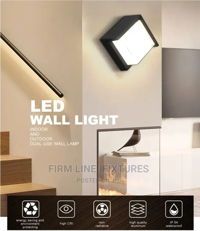 Outdoor Square Aluminum 12W LED Wall Light