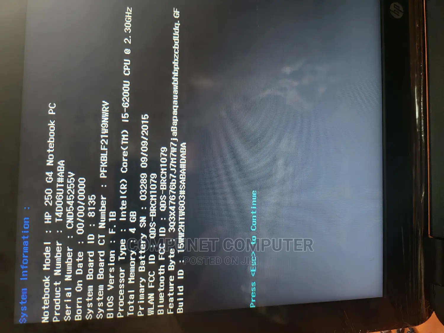 Laptop HP 250 G4 8GB Intel Core I5 HDD 500GB