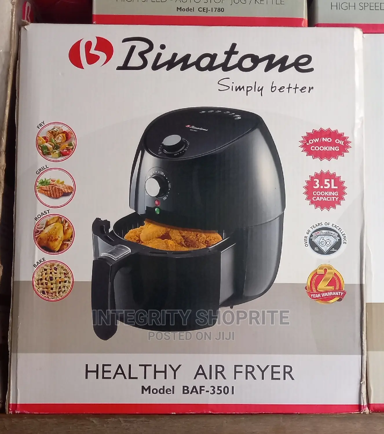 Binatone Healthy Air-Fryer 3.5litres Baf-3501 - Black