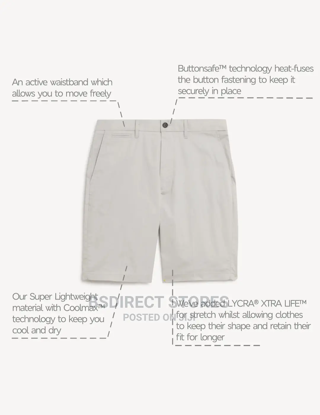 Marks and Spencer Natural Super Lightweight Stretch Chino
