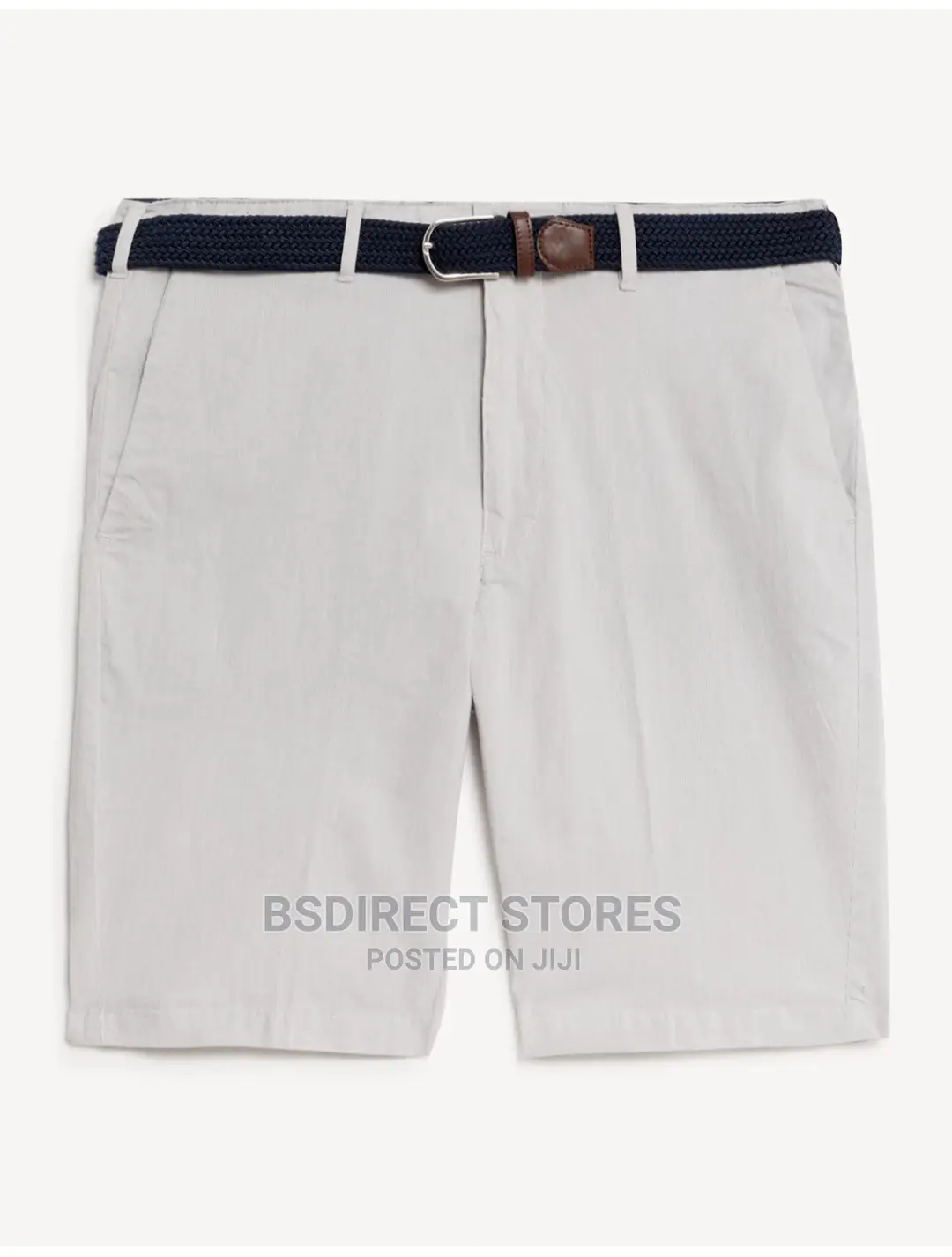Marks And Spencer Natural 38in Striped Belted Stretch Chino