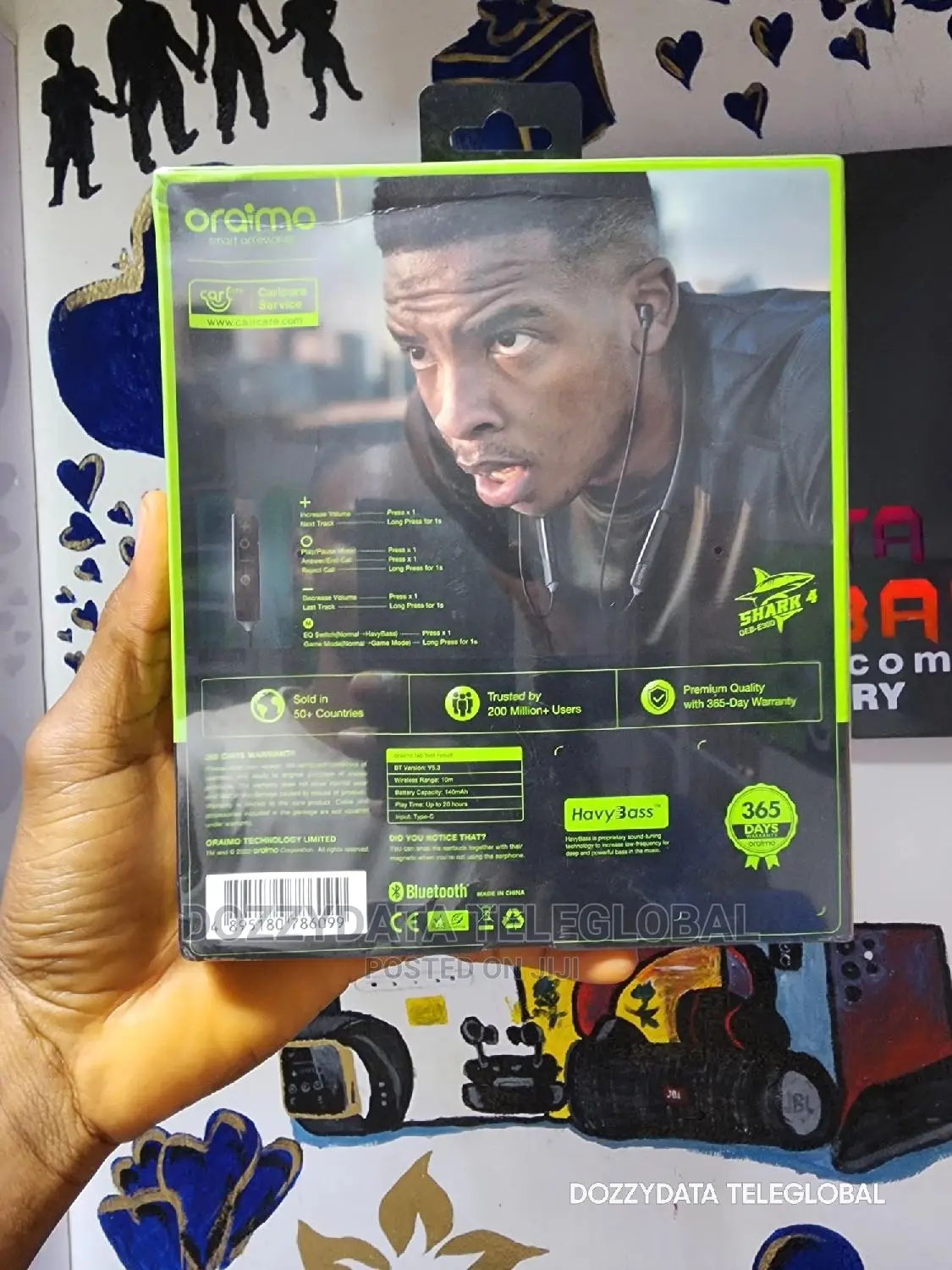 Oraimo Shark 4 Dual EQ IPX5 Waterproof Neckband Wireless
