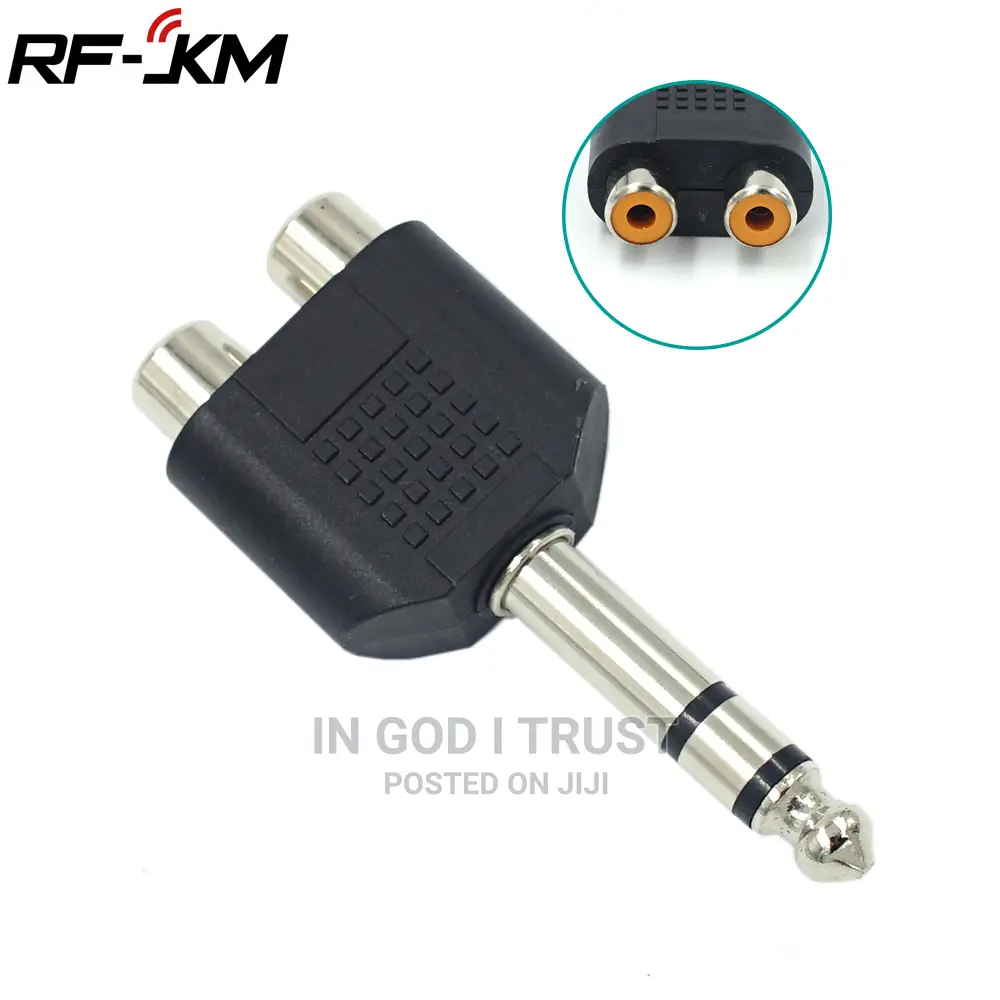 6.35mm Male to 2 RCA Stereo Headphone Jack Adapter