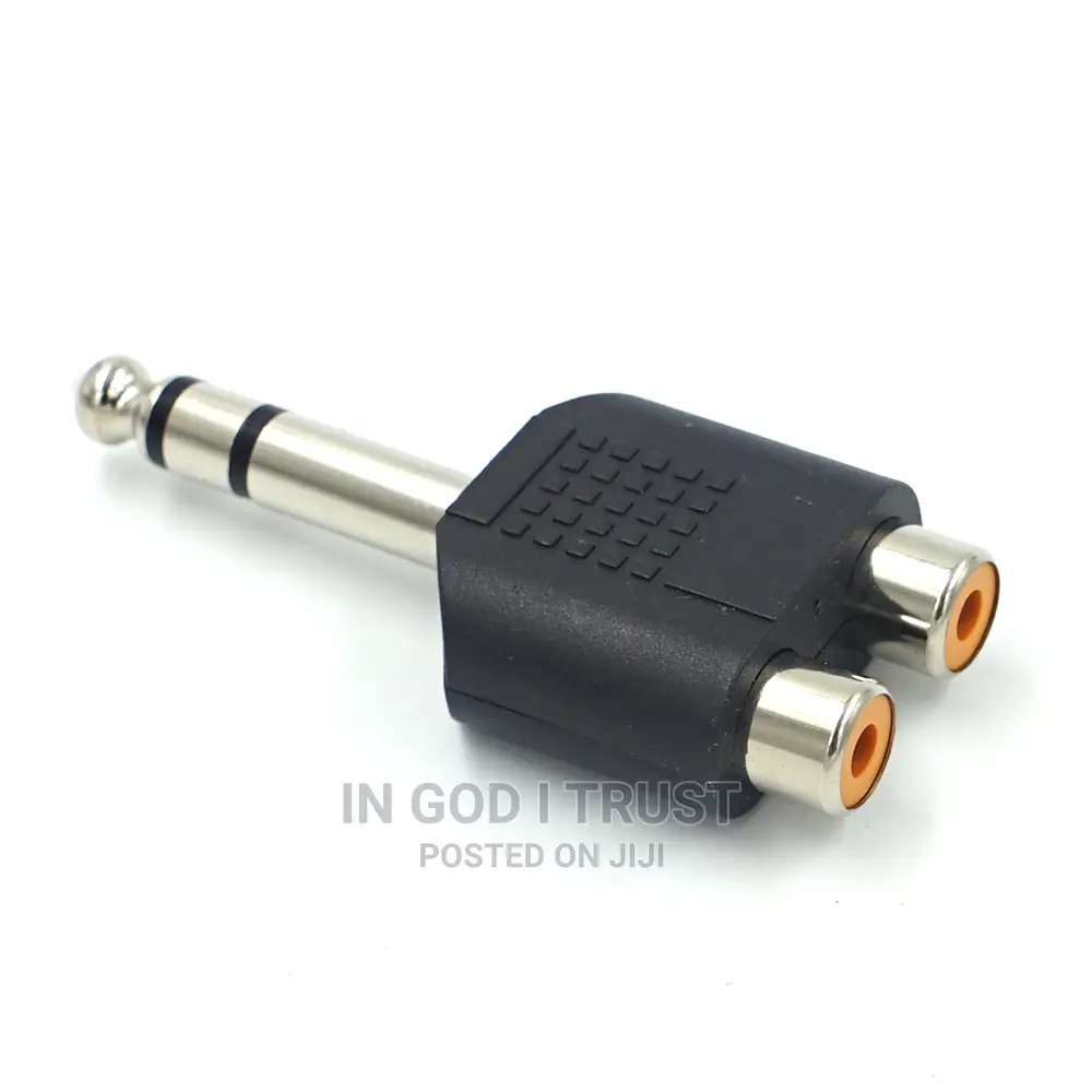 6.35mm Male to 2 RCA Stereo Headphone Jack Adapter