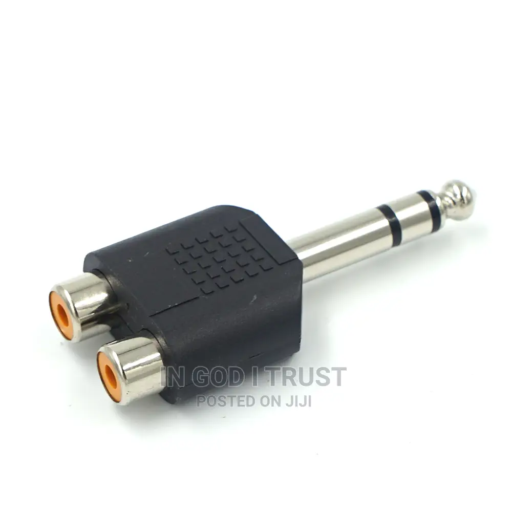 6.35mm Male to 2 RCA Stereo Headphone Jack Adapter