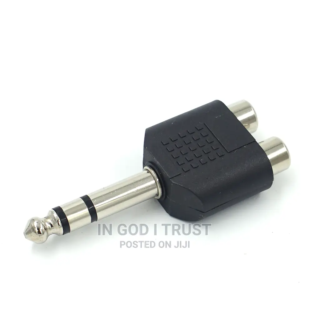 6.35mm Male to 2 RCA Stereo Headphone Jack Adapter
