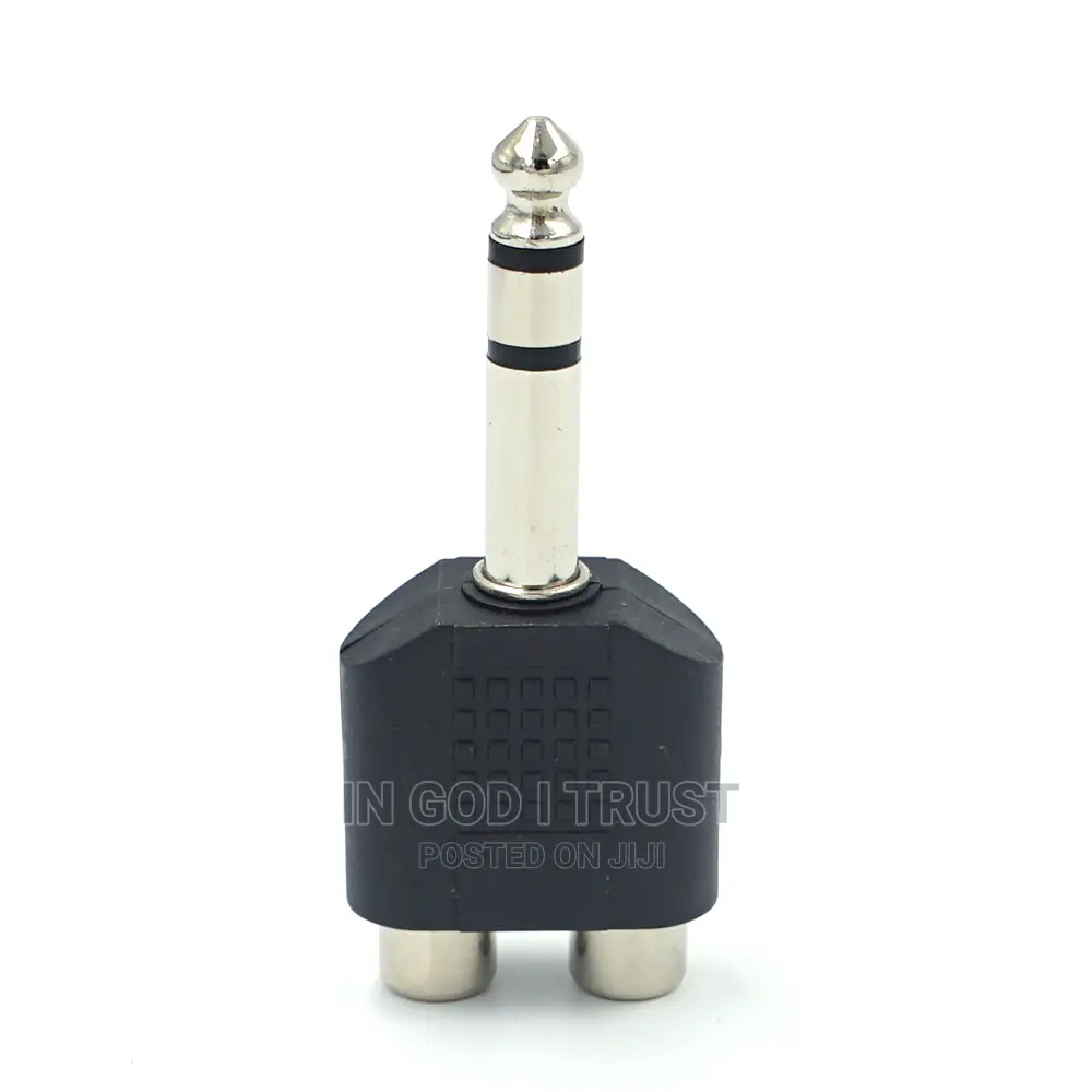 6.35mm Male to 2 RCA Stereo Headphone Jack Adapter