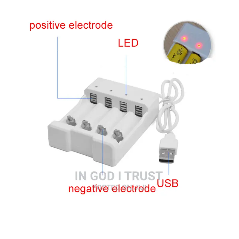 USB 4 Slots Fast Charging Battery Charger