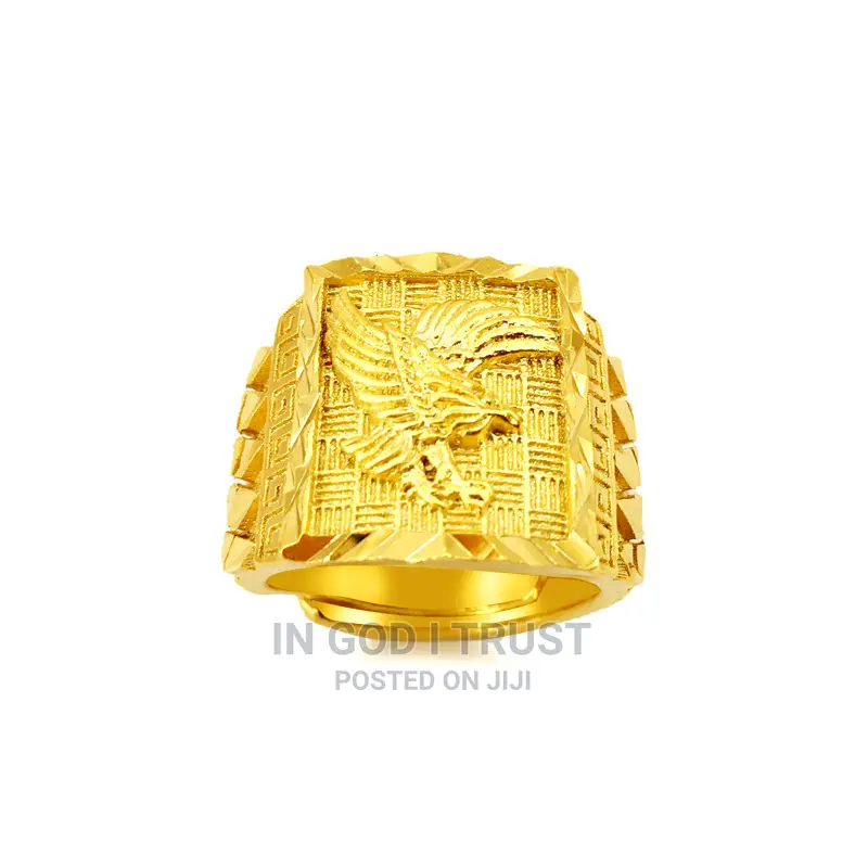 Punk Rock Eagle Men 'S Ring Luxury Gold Color Resizeable