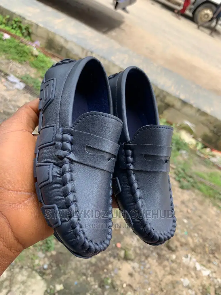 Kids Boys Children Loafers - Black Shoe
