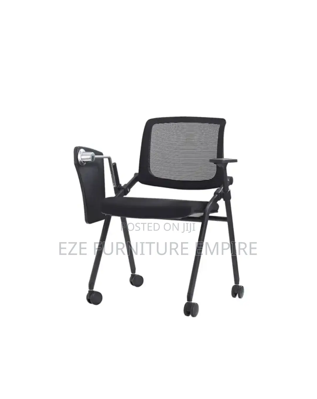 Swivel Folding Training Chair With Writing Pad, Cup Holder