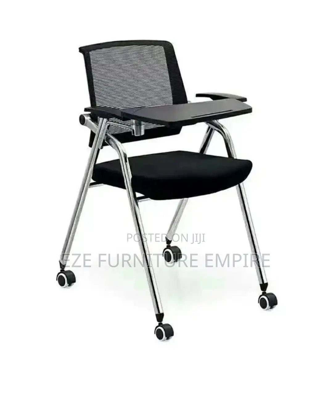 Swivel Folding Training Chair With Writing Pad, Cup Holder