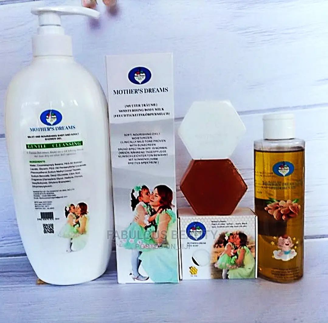 Mother's Dream Lotion, Oil, Bar Soap and Shower Gel.