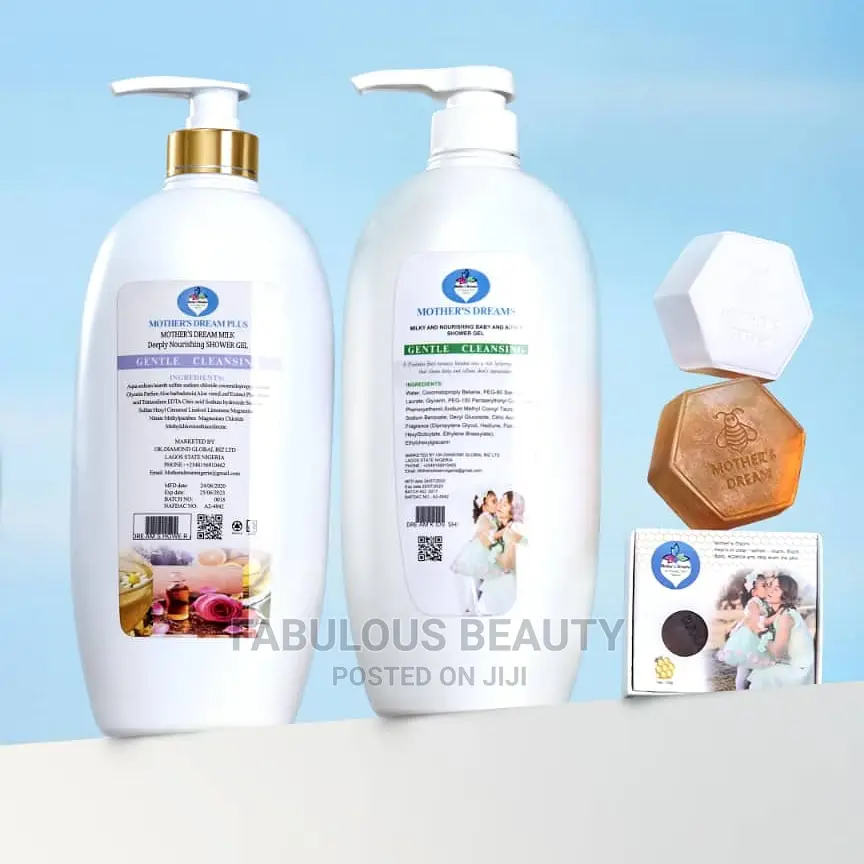 Mother's Dream Lotion, Oil, Bar Soap and Shower Gel.