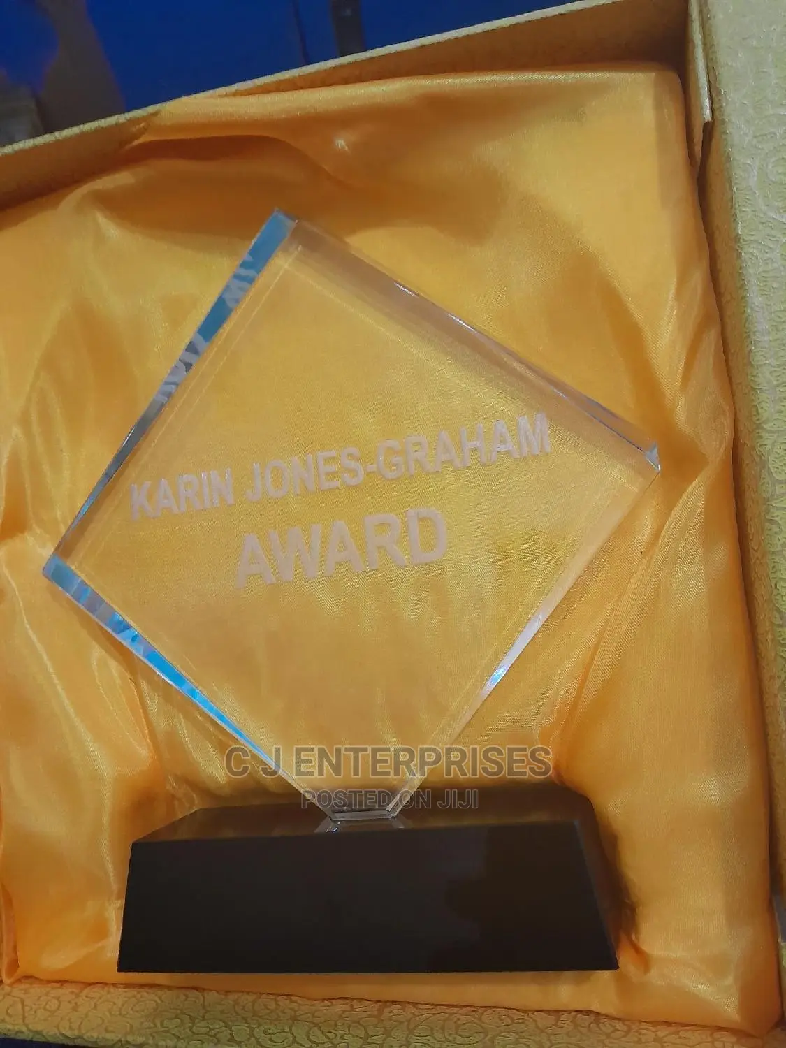 Laser Engraved Glass Award Plaque J6