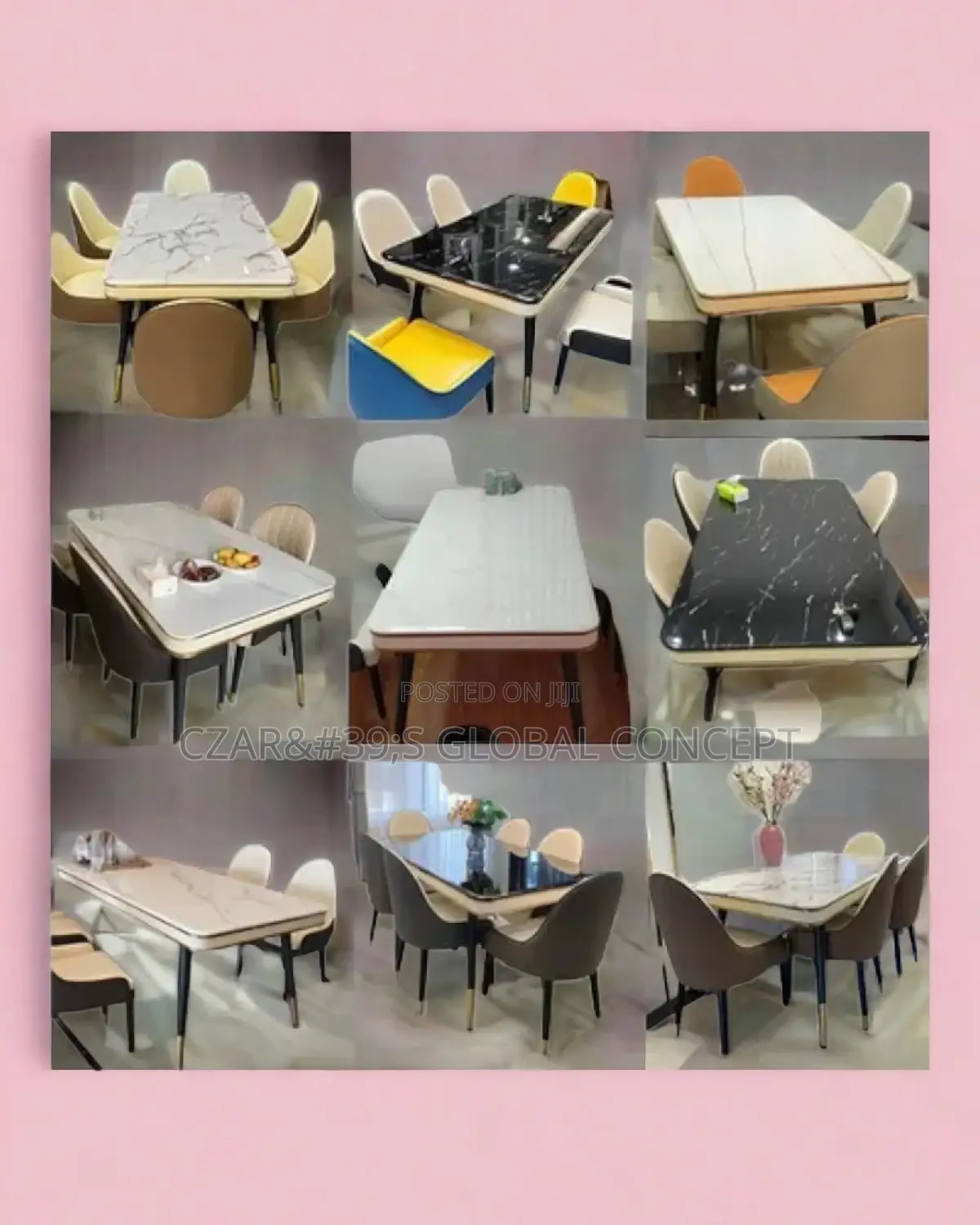 Non Slip Marble Top Dining Set