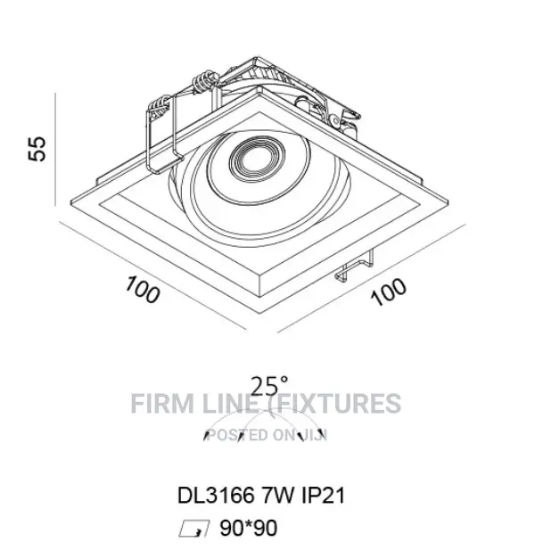 Single Downlight Slim Gimble Tiltable 9W