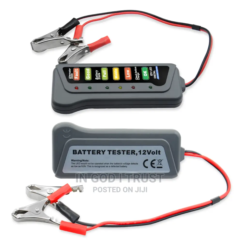 12v Digital Battery Alternator Tester With 6 Led