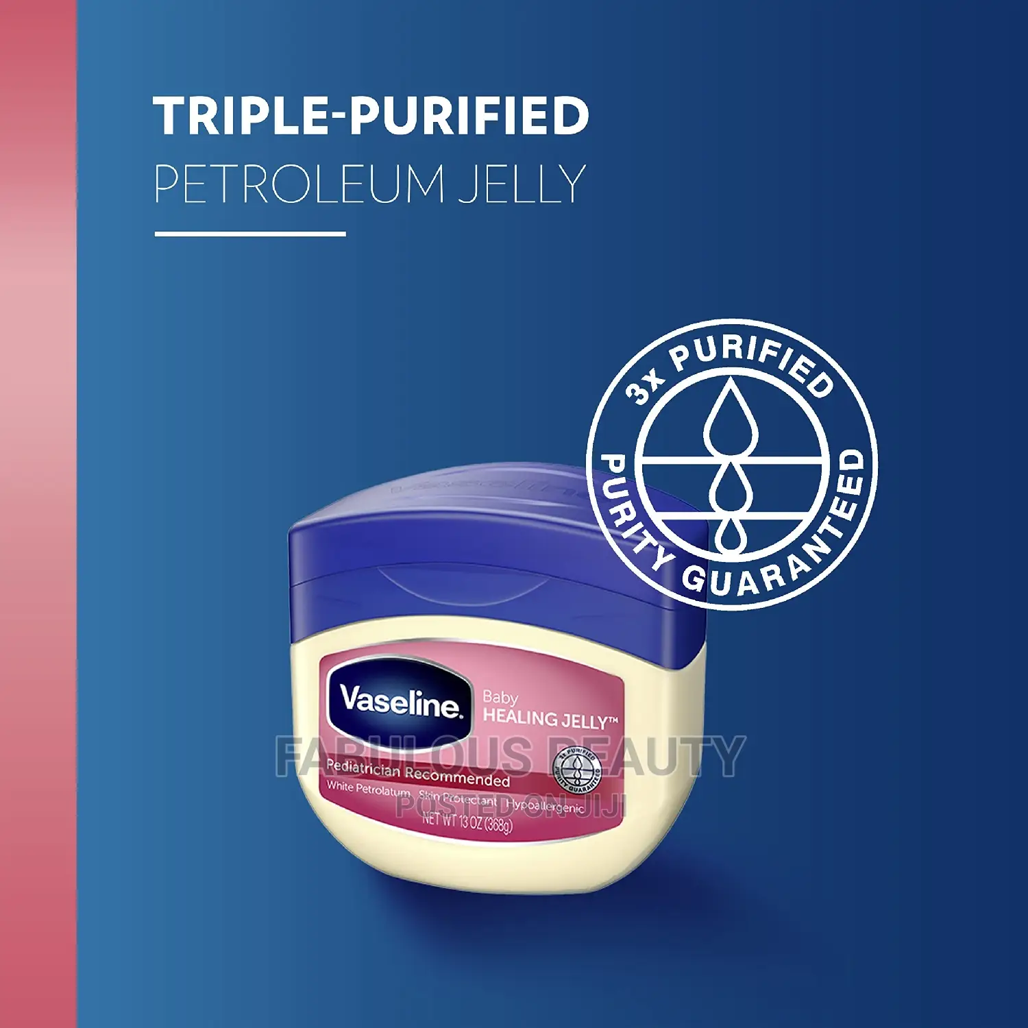Vaseline 100% Pure Petroleum Jelly, Baby 13 Oz. Made in USA.