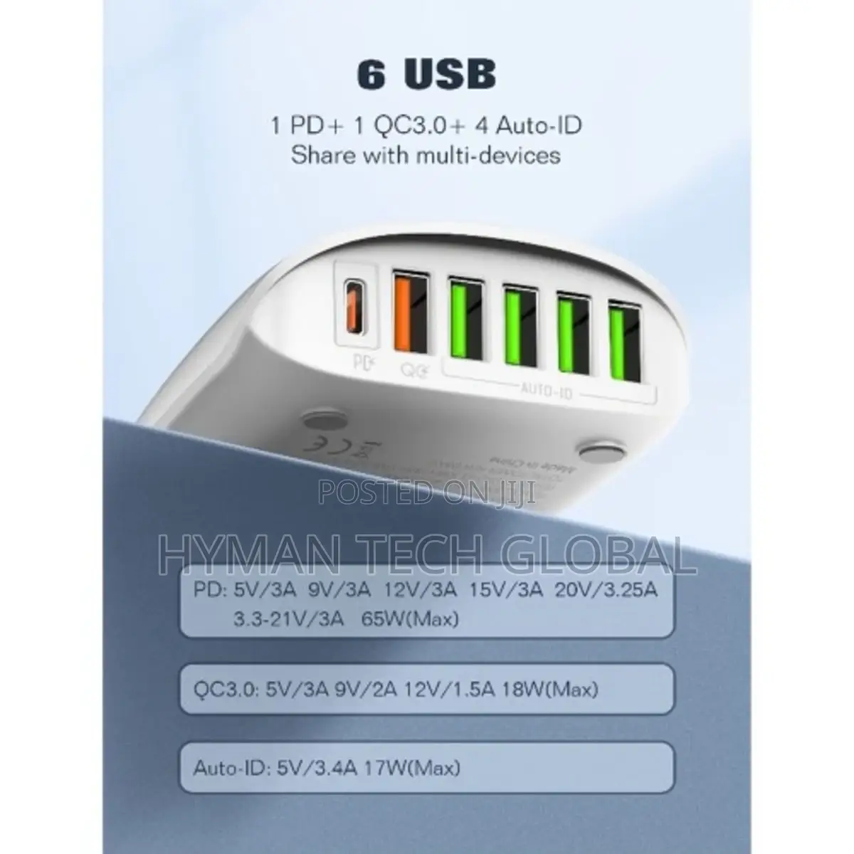 LDNIO A6573c 6 Ports Desktop Charger – 65w