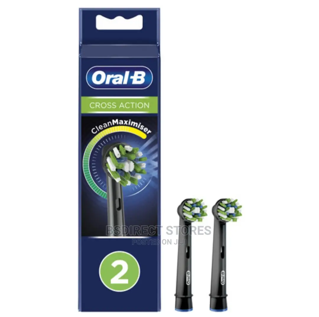 Oral-B Crossaction Clean Maximiser Brush Heads 2 Pc(S) Black