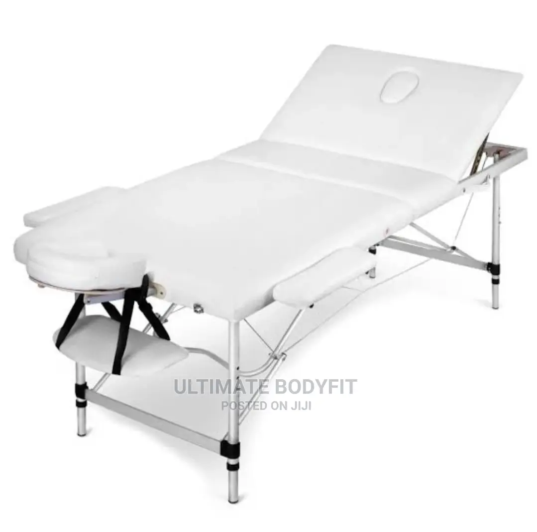 Brand New 3fold White Iron Leg Massage Bed