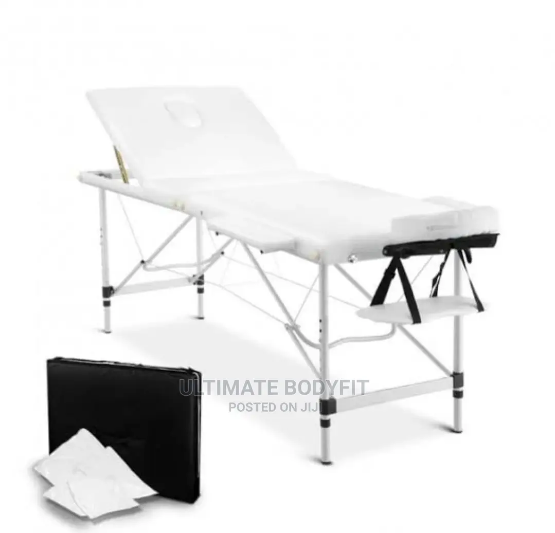 Brand New 3fold White Iron Leg Massage Bed