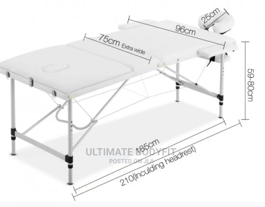 Brand New 3fold White Iron Leg Massage Bed