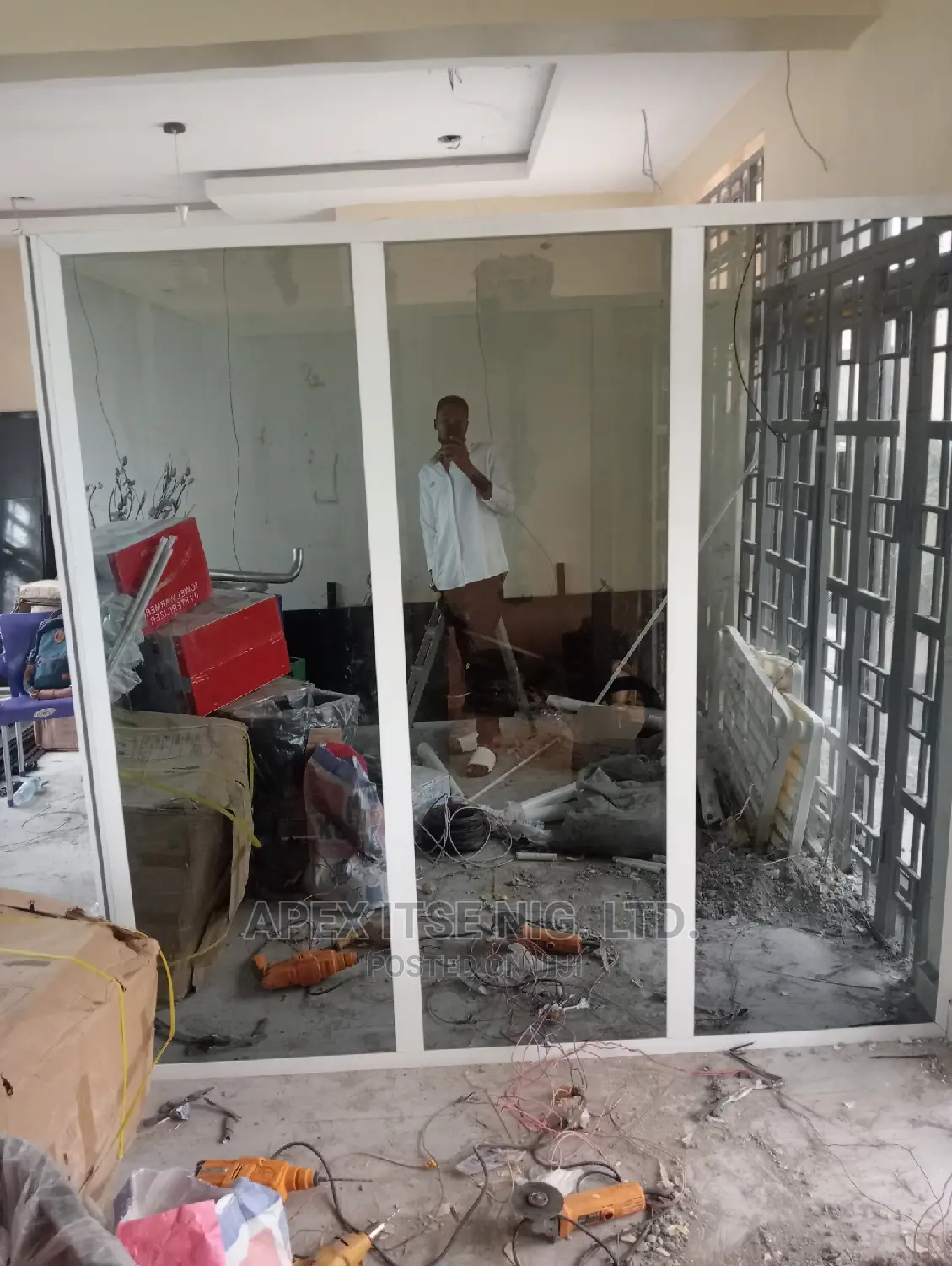 Reflective Glass Office Partition