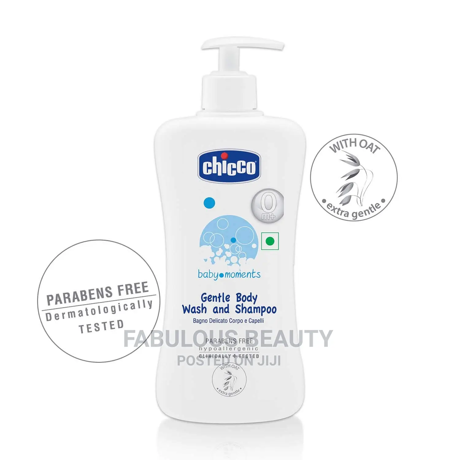 Chicco Baby Moments Gentle Body Wash and Shampoo (500ml).