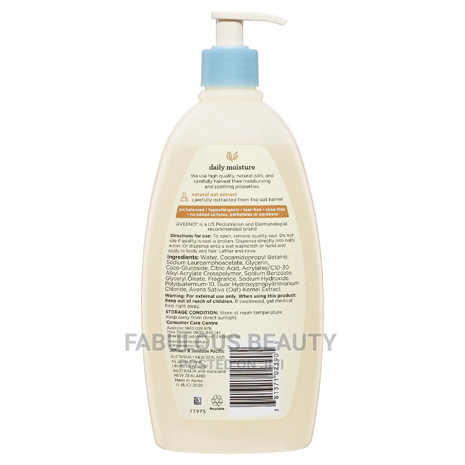 Aveeno Baby Daily Moisture Gentle Body Wash Shampoo 532mls