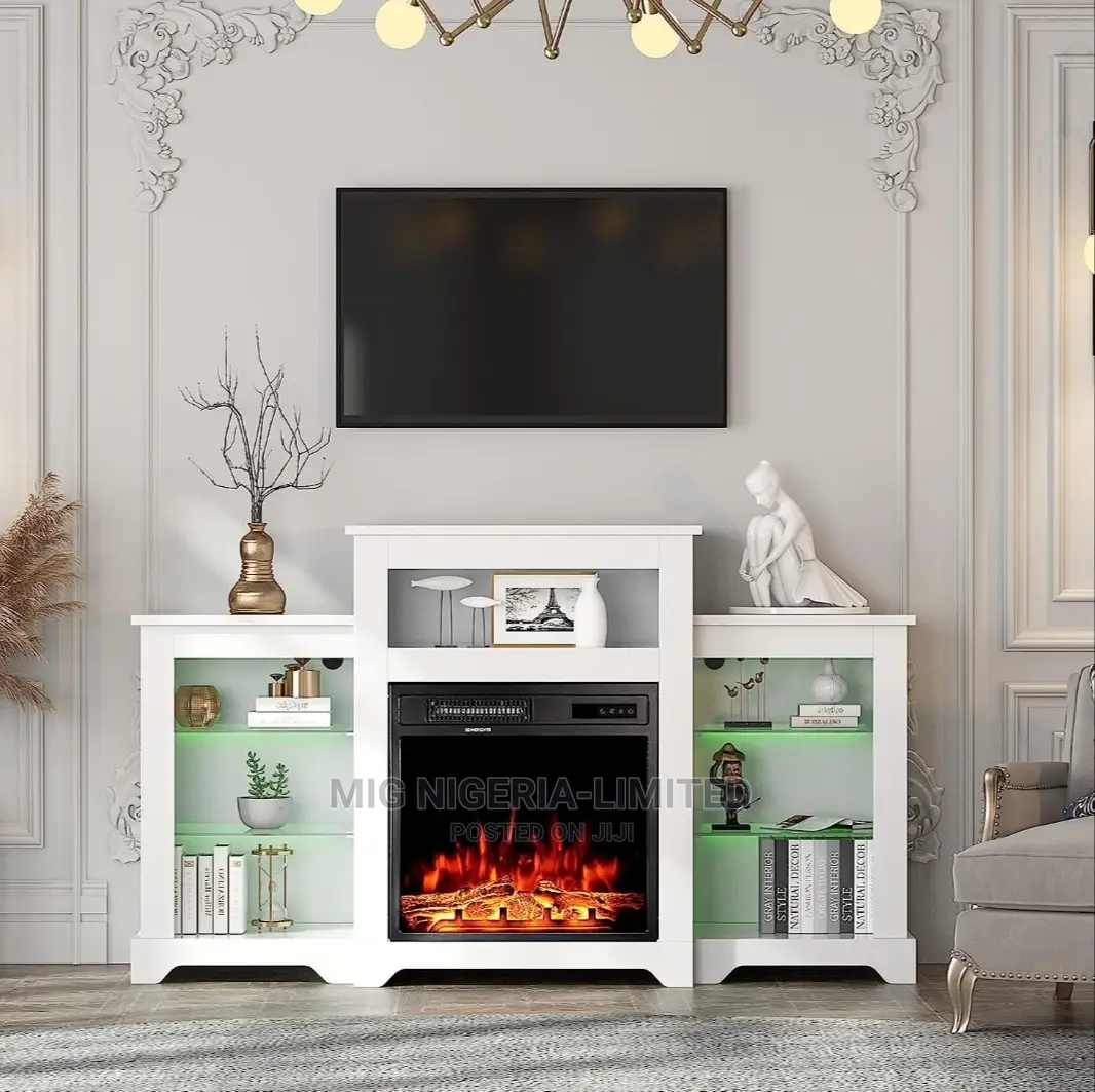 Tv Shelves Fireplace Home Decoration Fire Burning